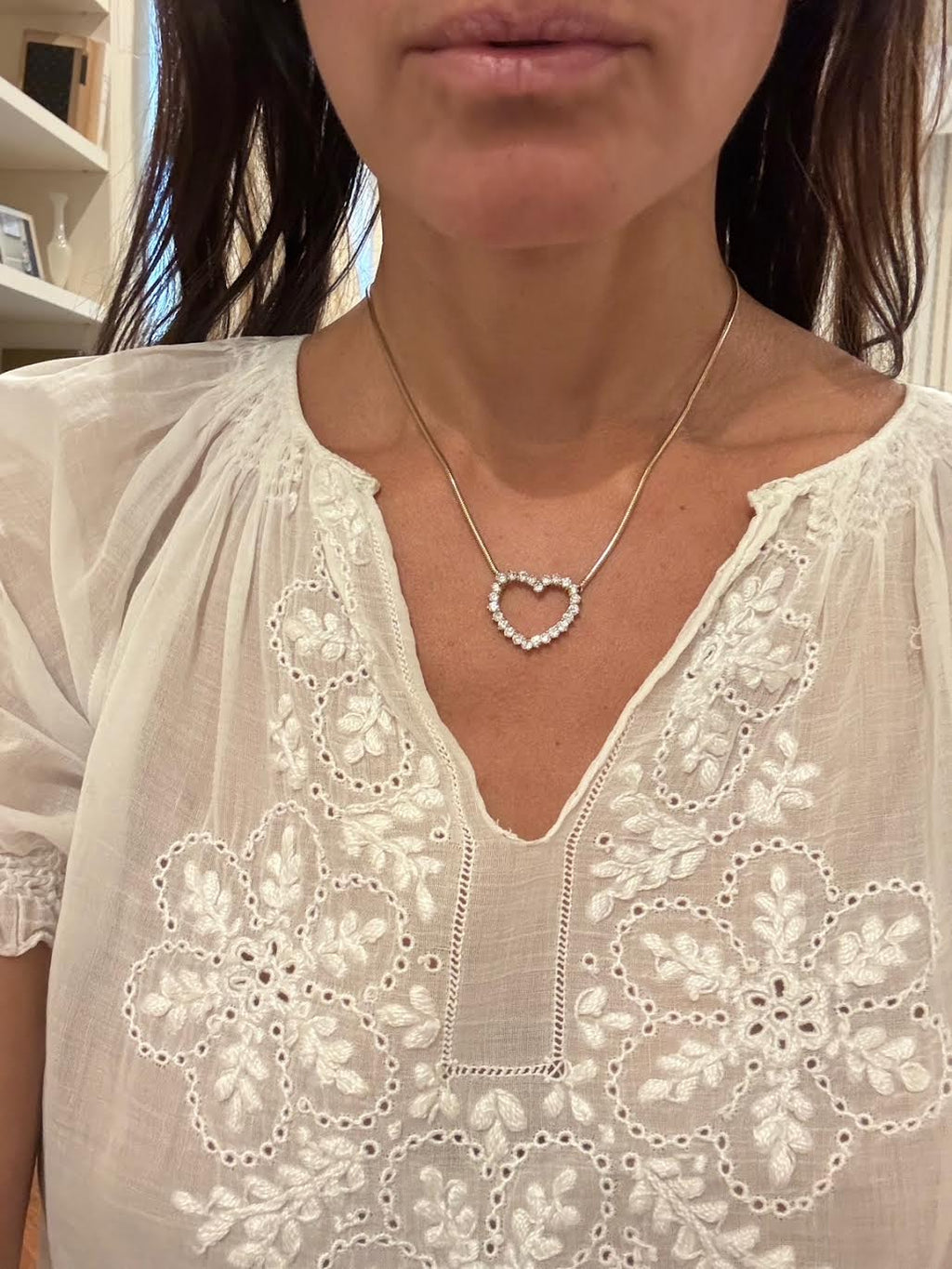 1970's diamond heart necklace