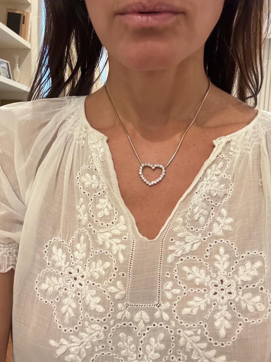 1970's diamond heart necklace