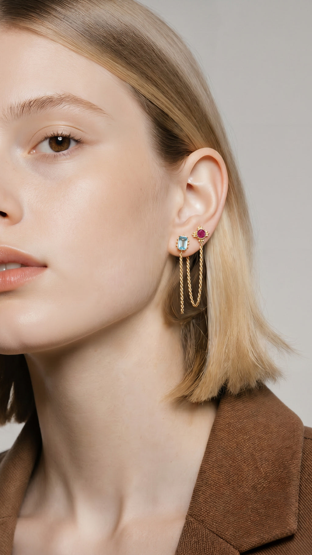 Ruby Rope Earring