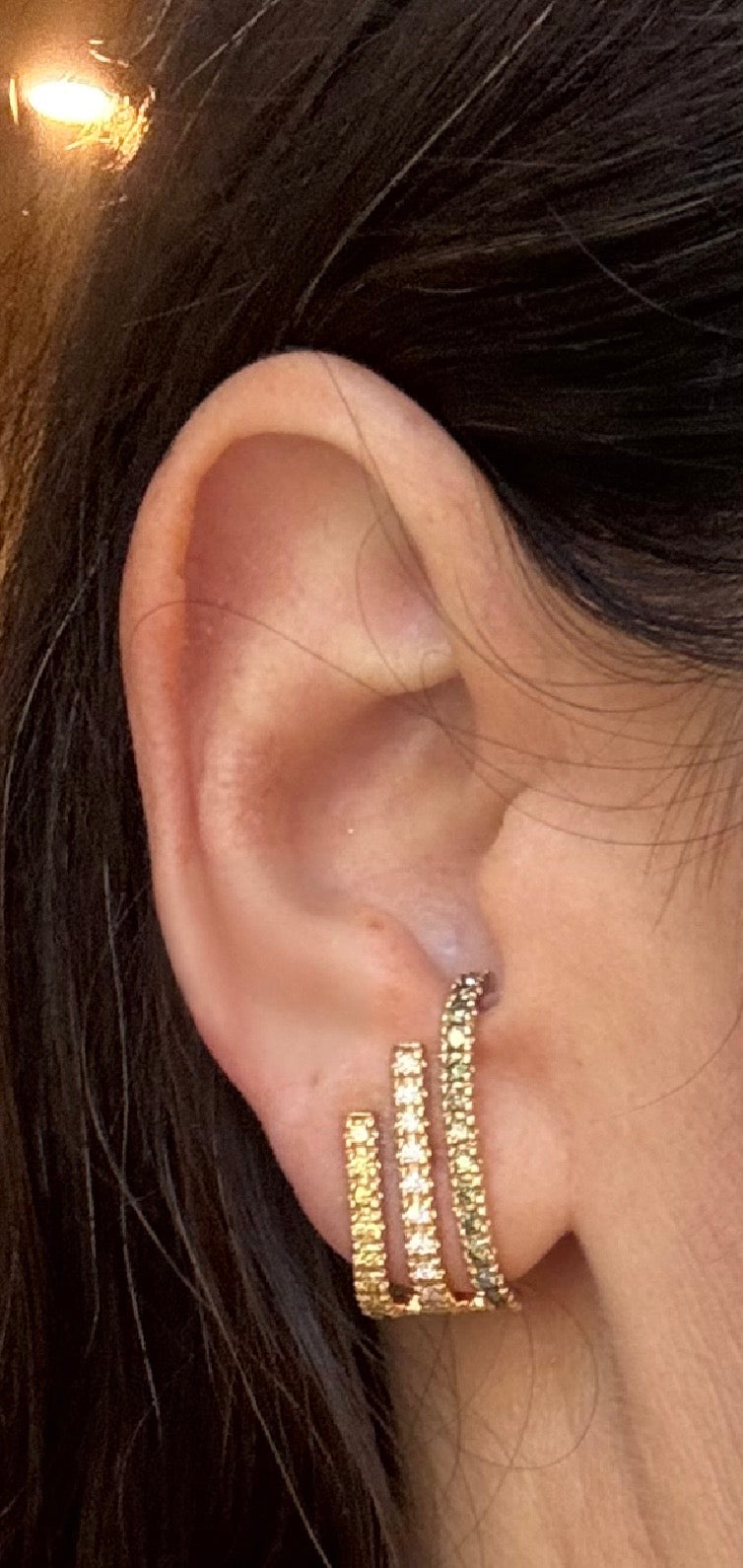 3 tier diamond earring