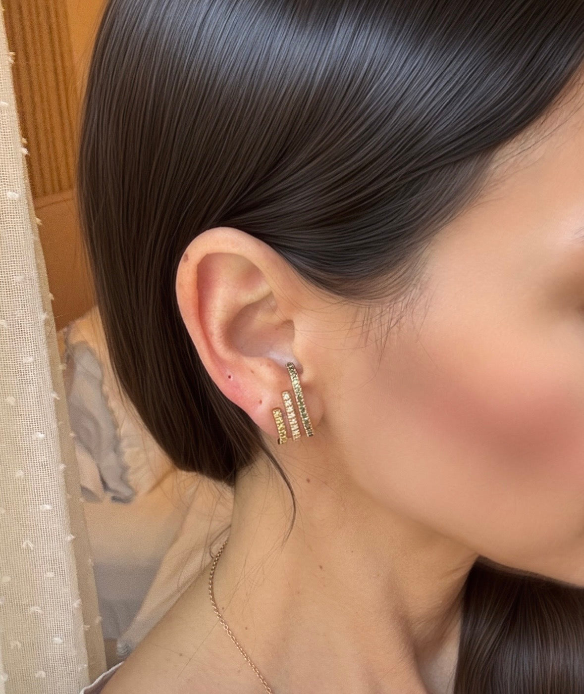 3 tier diamond earring