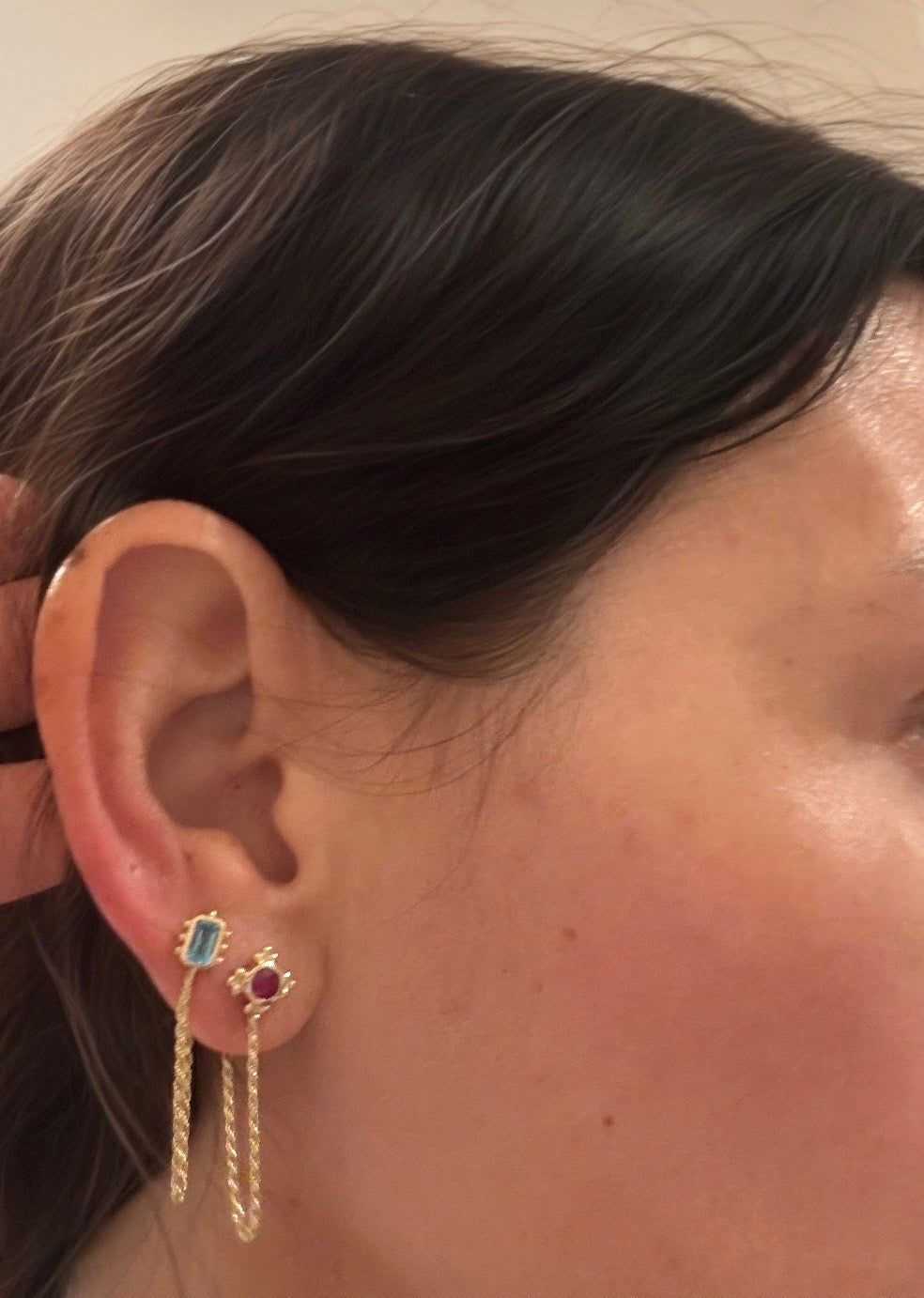 Ruby Rope Earring