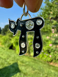 Sterling silver Chai pendant with lab diamonds