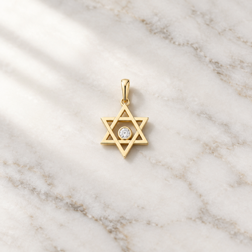 14k Gold Small Star of David Pendant
