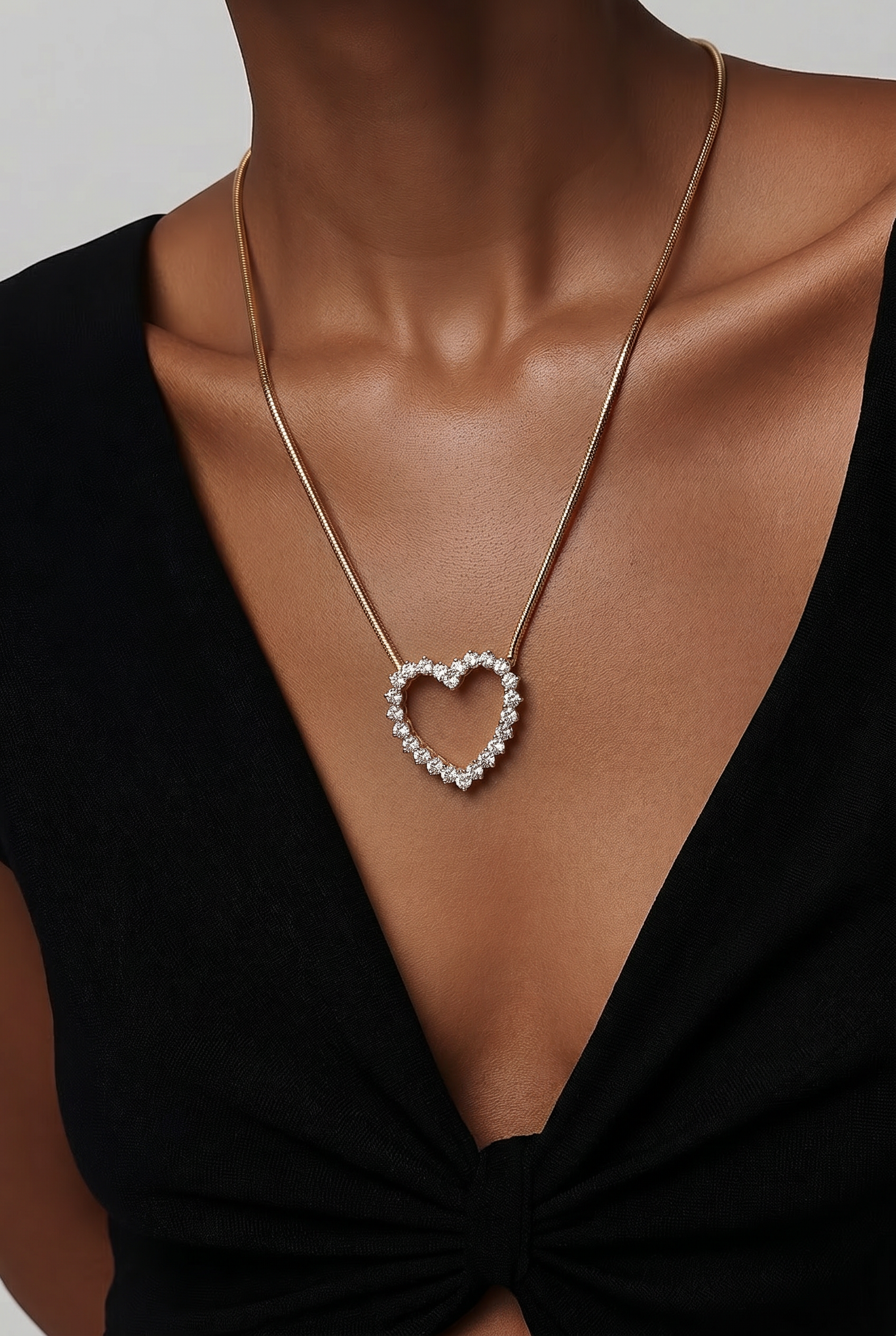 1970's diamond heart necklace