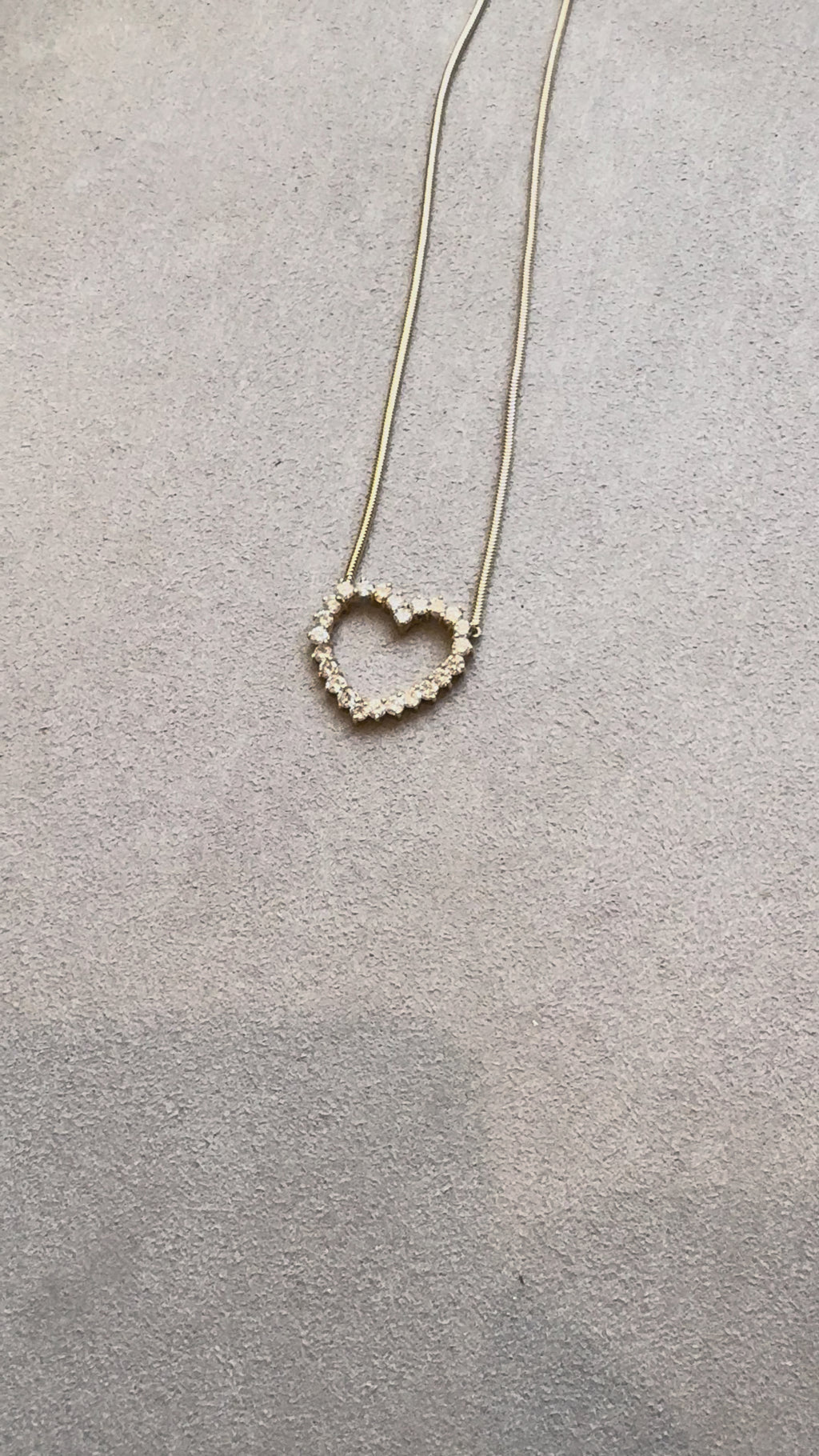1970's diamond heart necklace