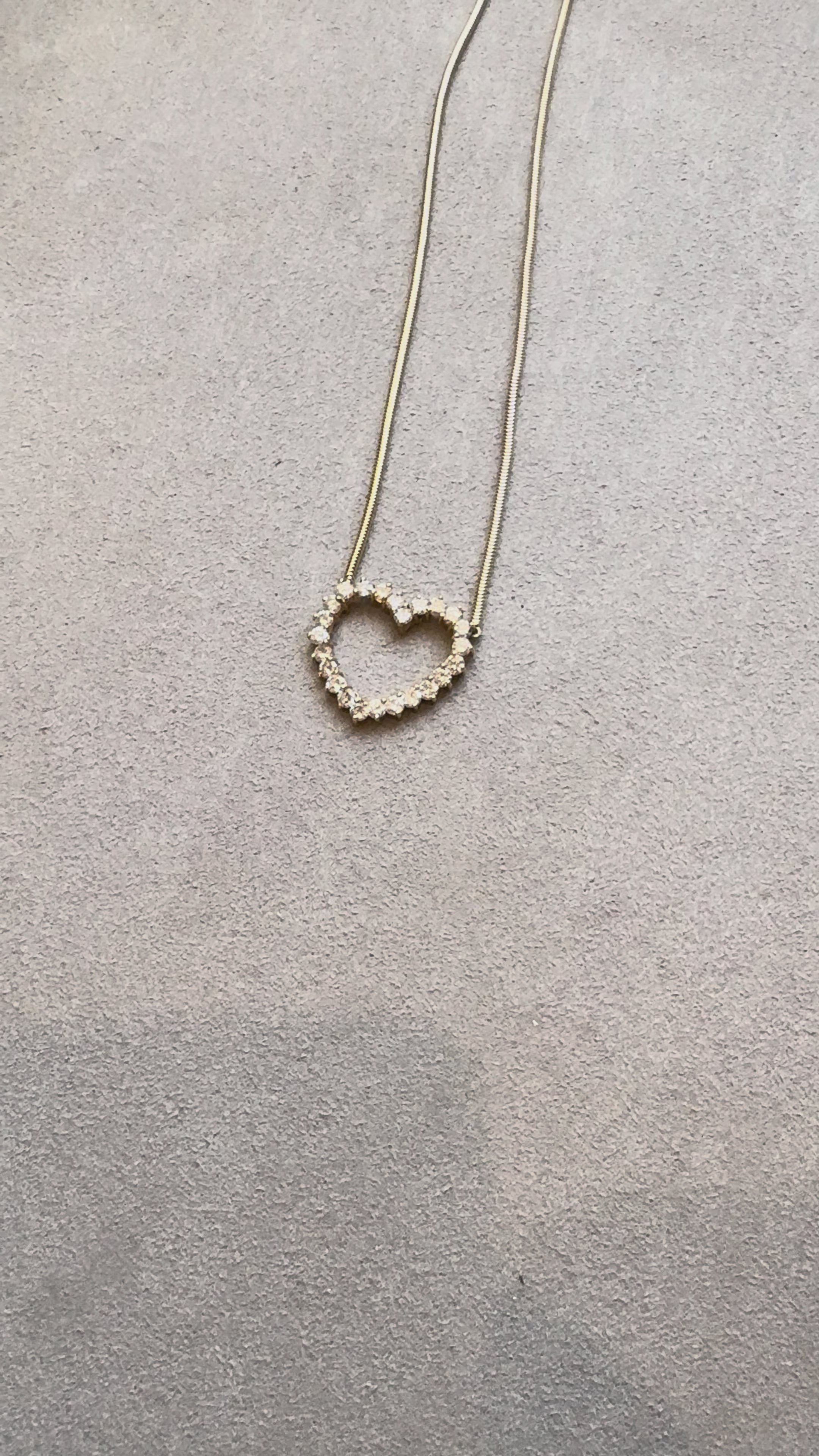 1970's diamond heart necklace